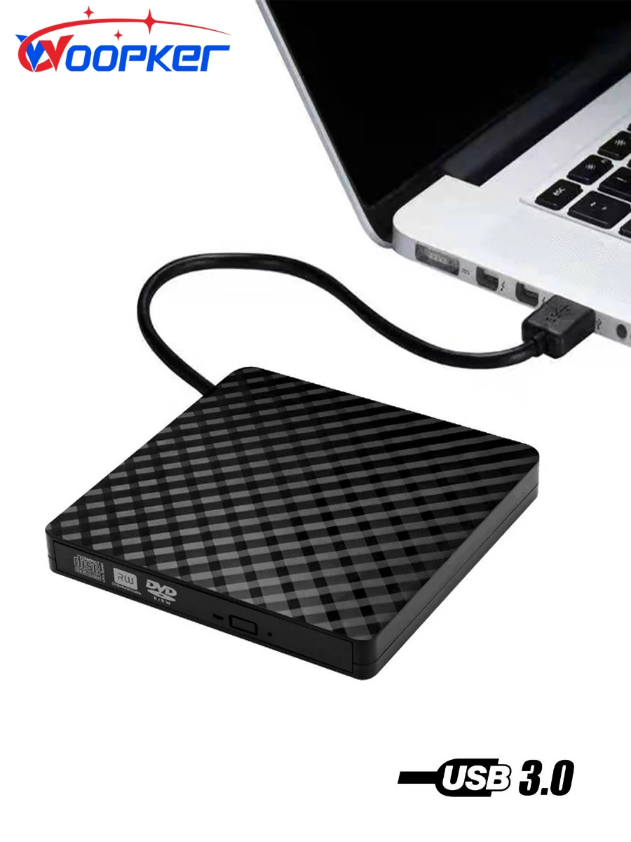 Woopker DVD Player Portable USB 3.0 Slim External Optical Drive Type C External RW CD Burner Drive for Laptop CD Burner