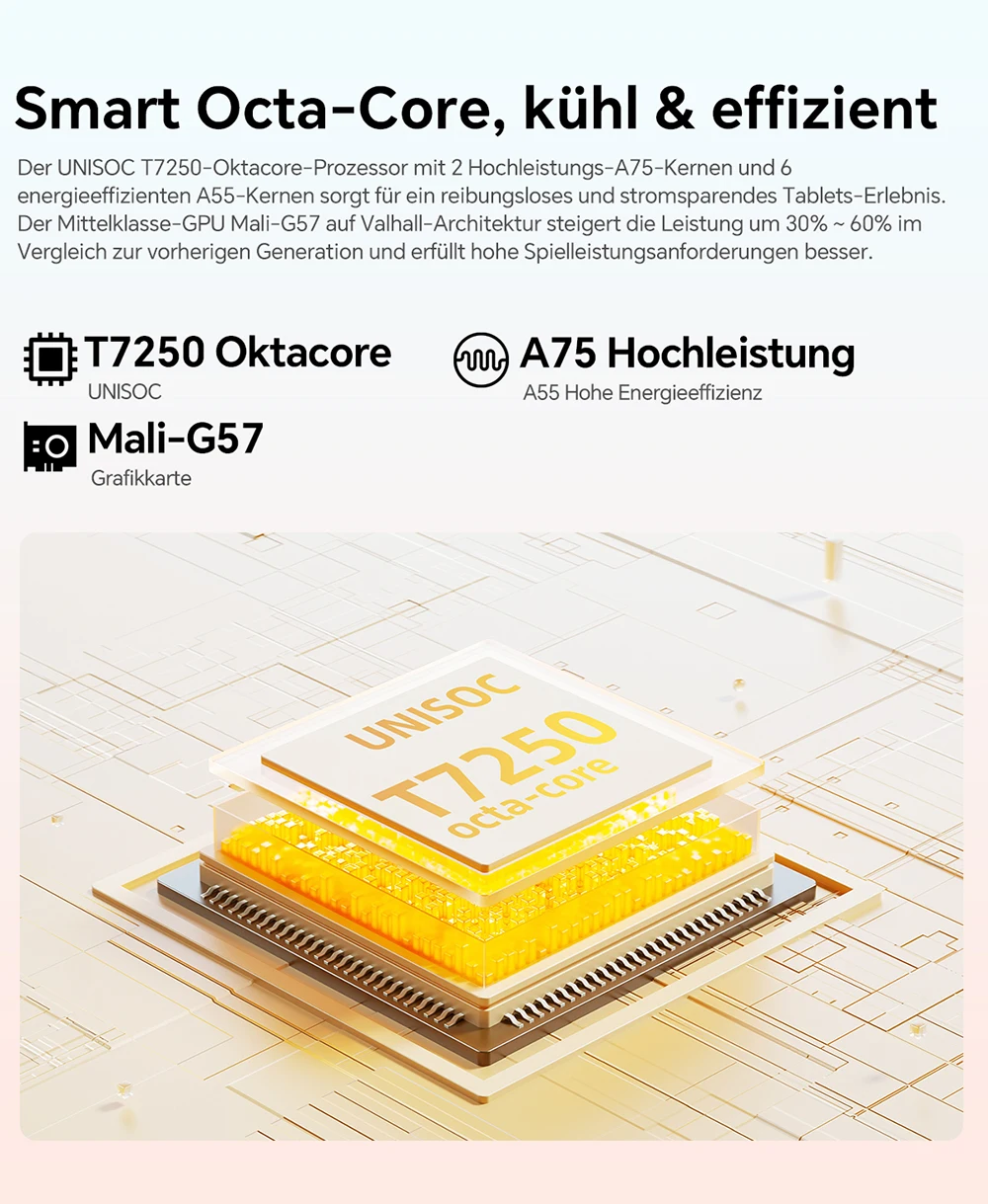 Teclast P30T 2026 10,1-Zoll-Tablet, mit Gemini AI, Android 16, bis zu 16 GB RAM (3 GB + 13 GB erweiterbar), 128 GB ROM, T7250 8-Kern-Prozessor, 6000-mAh-Akku, Type-C-Anschluss. – Detail 6