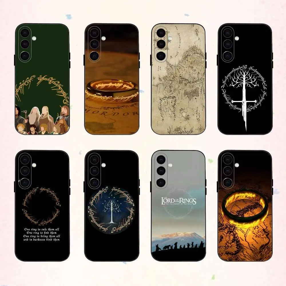 حافظة هاتف بشعار L-Lord of the R-Rings لهاتف سامسونج جالاكسي A73، A72، A71، A70، A53، A52، A51، غلاف أسود ناعم آخر