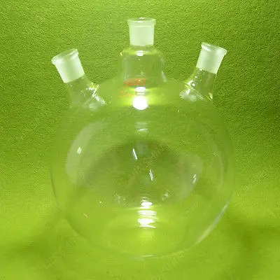 Flat Bottom Flask,5000ml(5L) ,3 Neck,24/29 Joint,very Heavy Wall,Lab Supplies Glassware Kit Transparent Chemistry