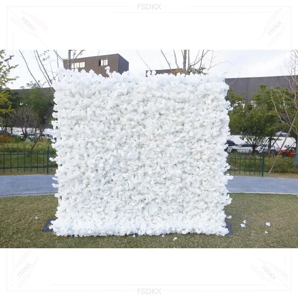 

3D Rose Flower Wall Panel Wedding Decoration Floral Wall Backdrop Flower Vase Backdrop Roll up White Silk Roses Flower Wall