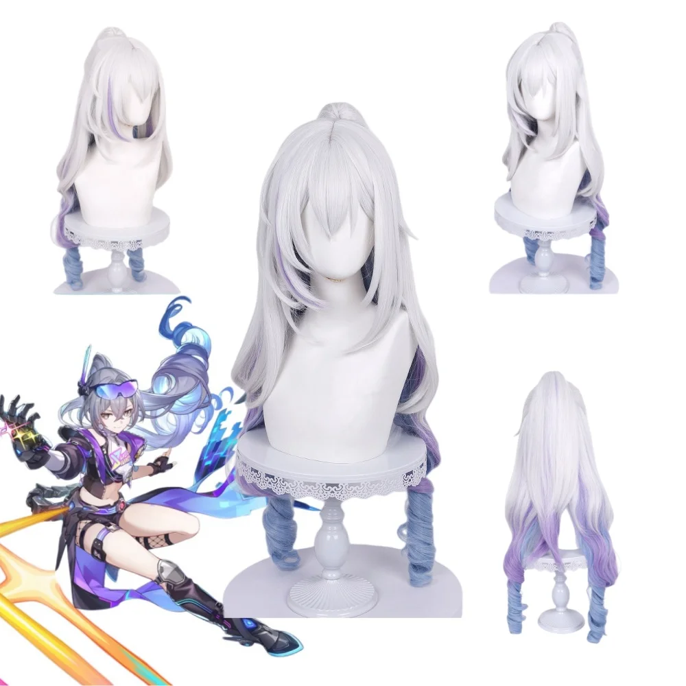 

Silver Wolf lv999 Cosplay Rose Net Wig Anime Game Honkai：Star Rail Silver Wolf Clothing Matching Wigs Hair