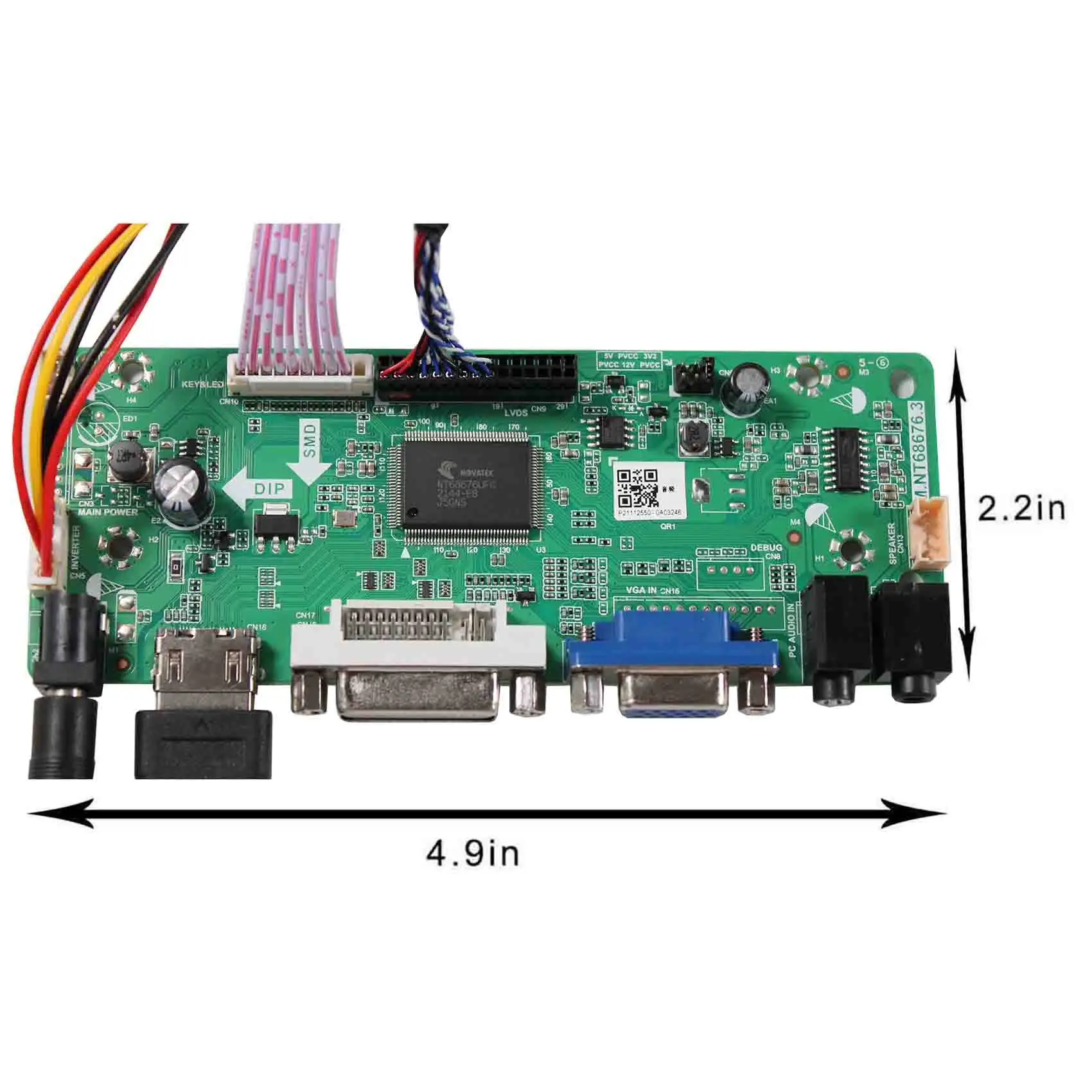 Плата контроллера HDMI DVI VGA LCD, 15 дюймов, 1000 нит, для улицы, 1024x768, ЖК-экран