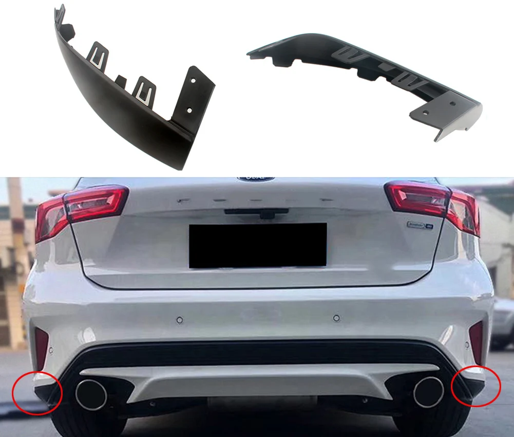 Rear Lip Unpainted Bumper bar Diffuser Parts Fit For Ford MK4 Focus 2019 2020 ST Double Pipe Hole