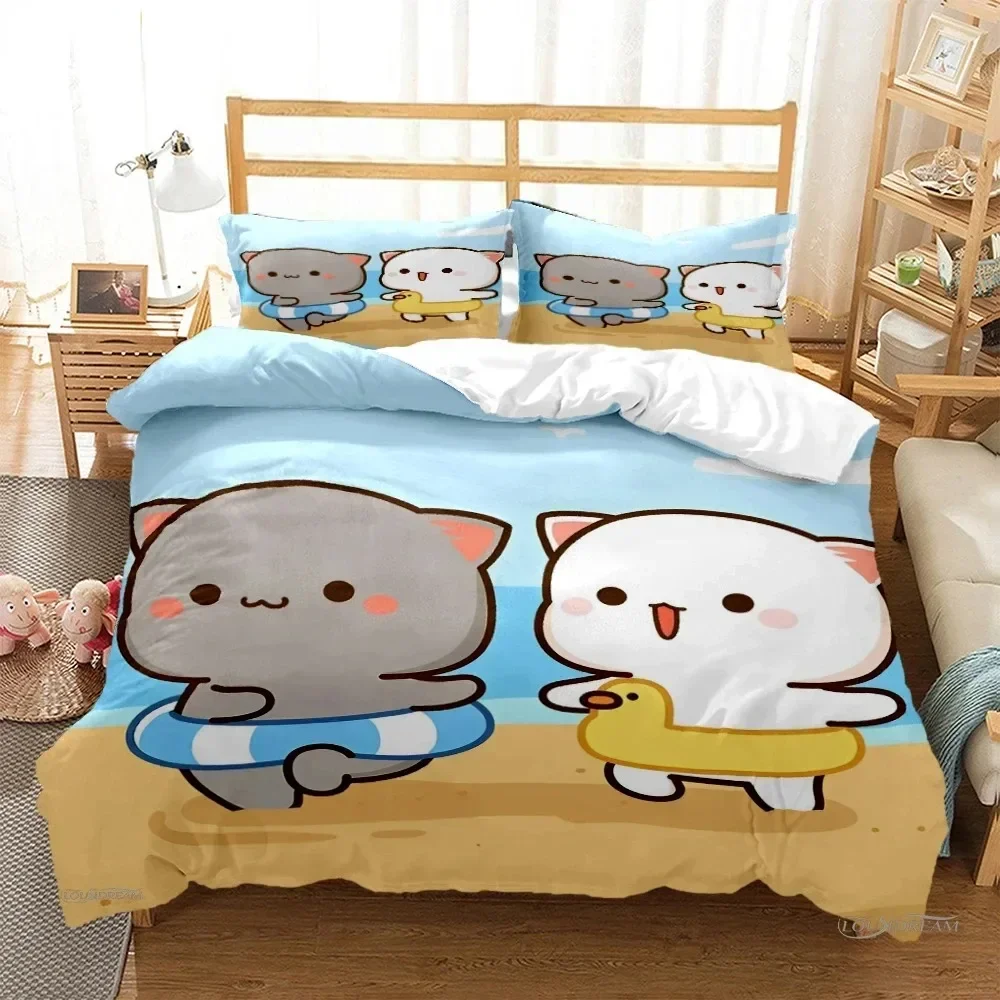 Cute Bubu Dudu Cartoon Bear Panda 3D NEW Duvet Cover Pillowcase Bedding Set Adult Boy Girl Bedroom Decoration Single Double