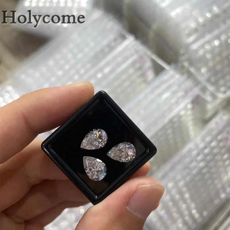 

D White Moissanite lab-Grown Gemstone Fancy Shape Pear Brilliant Cut Diamond Fine Beads for Pendant Ring Bracelet Making VVS1