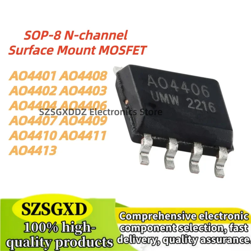 10Pcs 100% New Quality AO4401 AO4402 AO4403 AO4404 AO4406 SOP8 AO4407 AO4408 AO4409 AO4410 AO4411 AO4413 sop-8