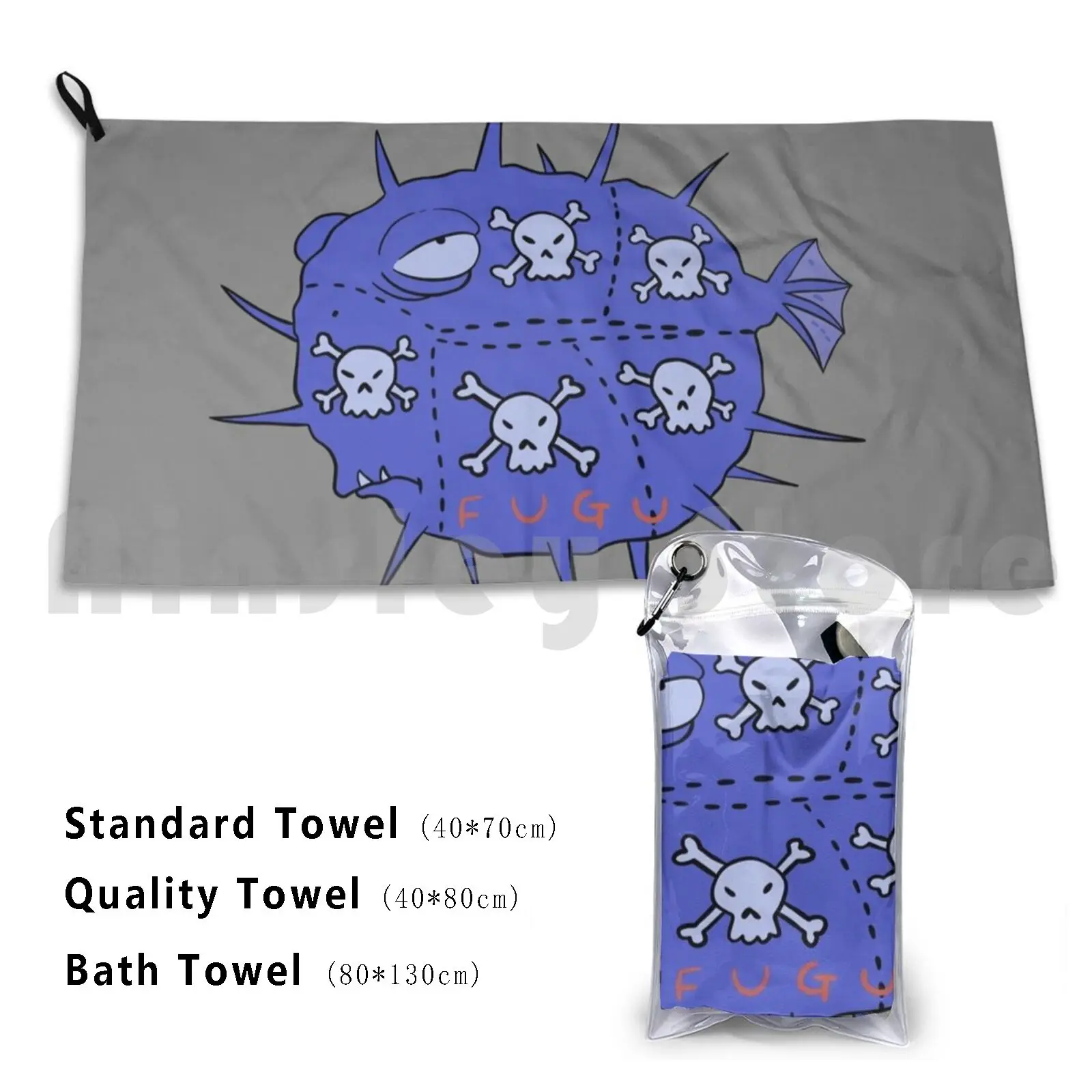 Fugu Bath Towel Beach Cushion The Poison Tasty Fish Blowfish Sushi Homer