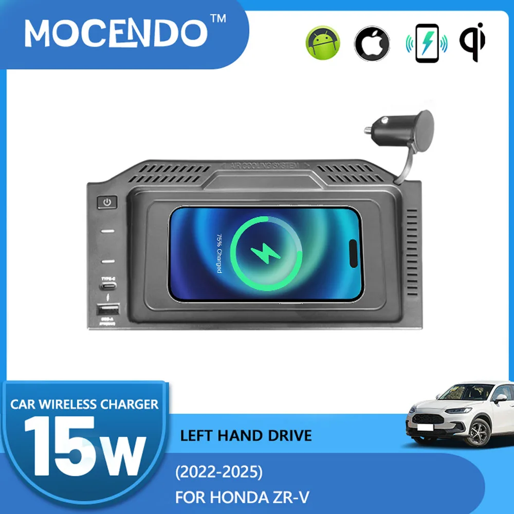 

Center console phone holder wireless charger For Honda ZR-V 2022-2025 Charging Pad Plate accessories