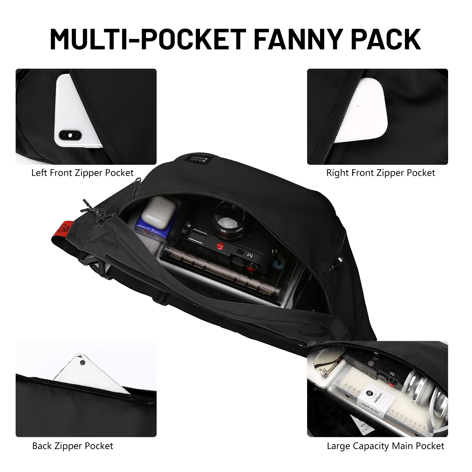 Fanny Packs Waist Pack for Women Men, Fashion Crossbody Fanny Packs Waterproof Mini Waist Bag Belt Bag for Travel Sports Running