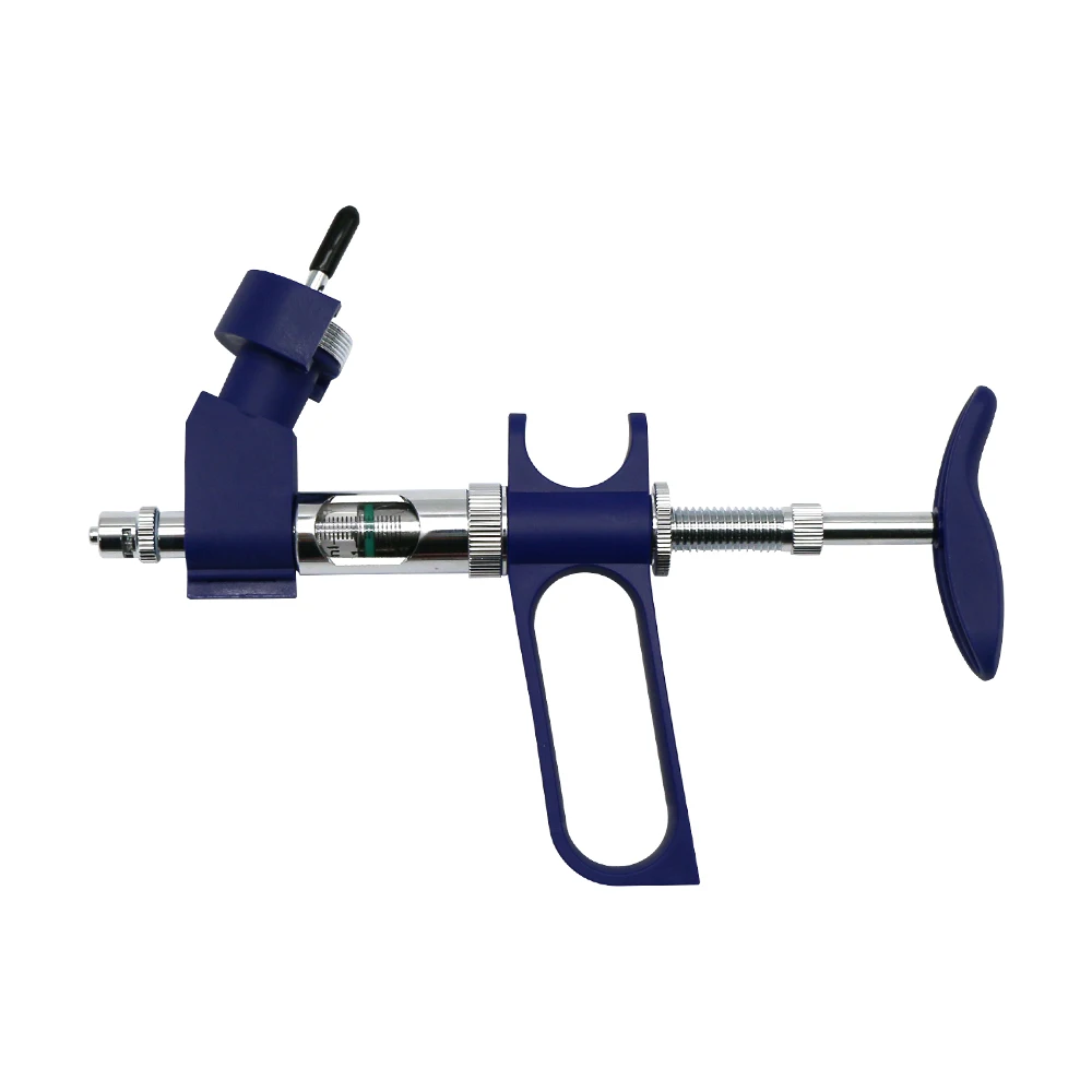 1 Pc Filler Metal Continuous Syringe Adjustable Continuous Use Syringe Dosing Tube Sets Animal Farm Vaccine Injection Supplies