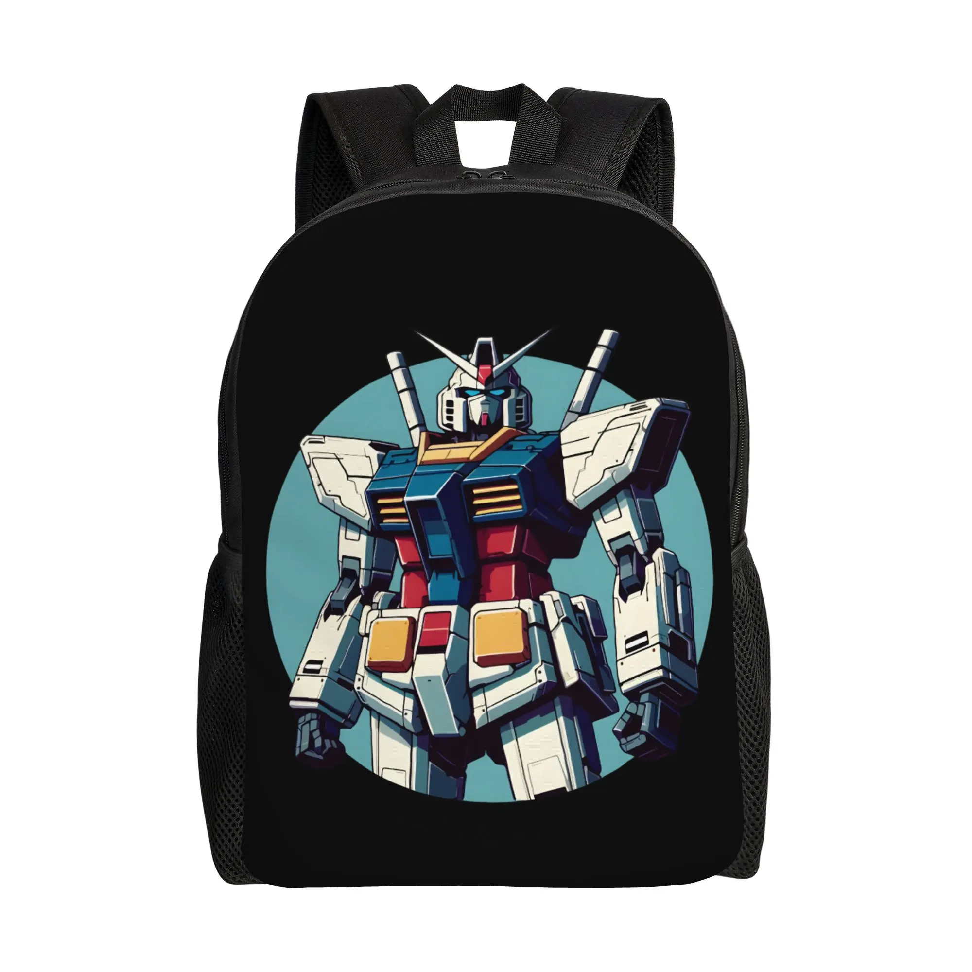 Gundam Backpack RX78  Funny Backpacks Boy Travel Print High School Bags Colorful Rucksack