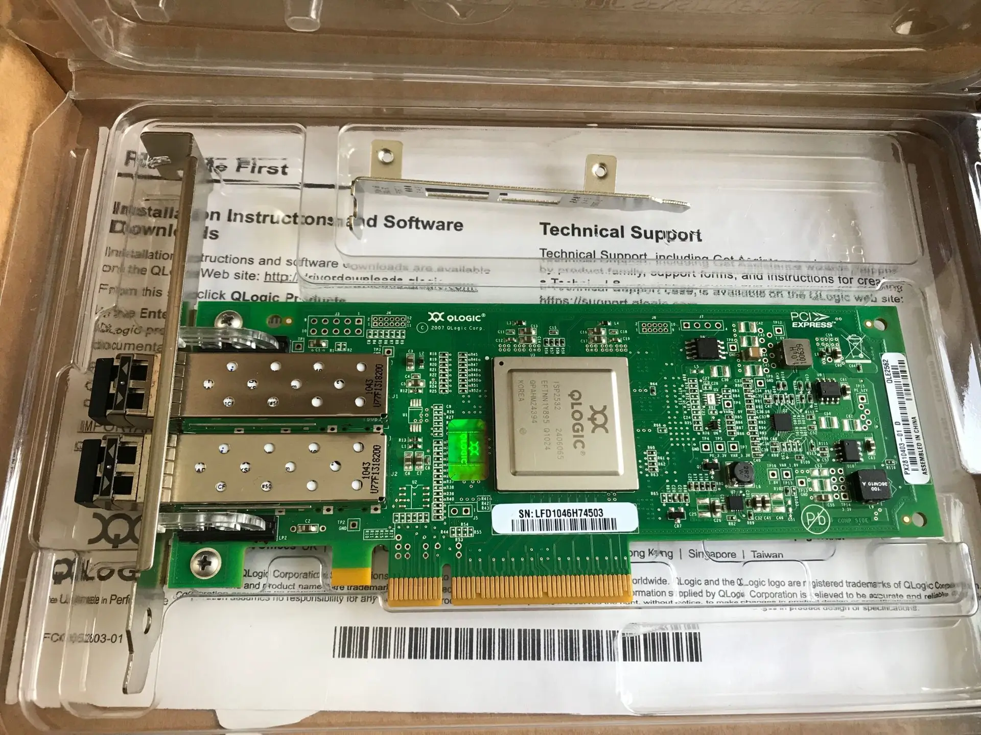 

QLogic 2562 PCI-E 8GB Fiber Card, Dual Channel HBA Card