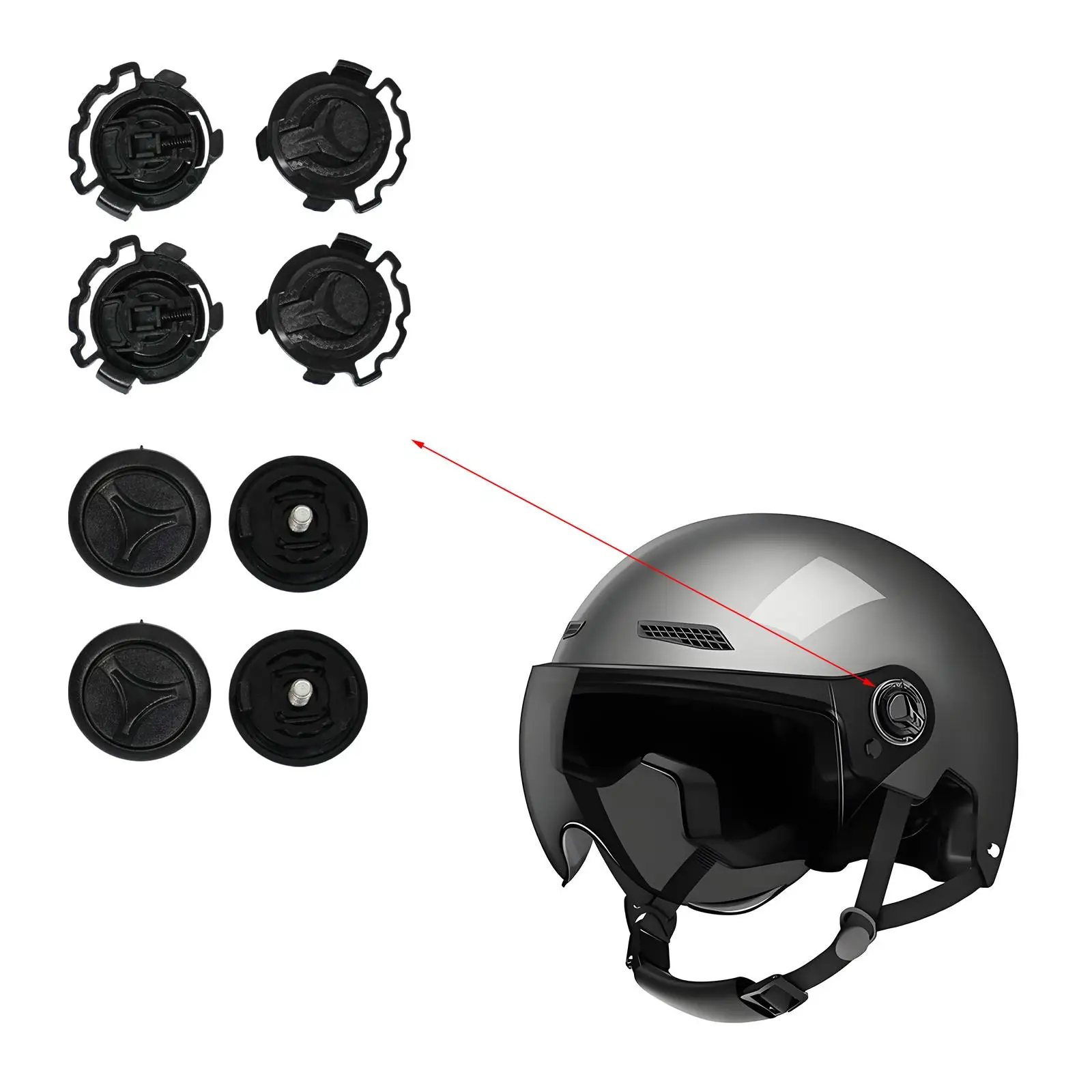 4Pcs Motorcycle Helmet Lens Base, Quality Sturdy Buckle, Easy to Install, Fixed
