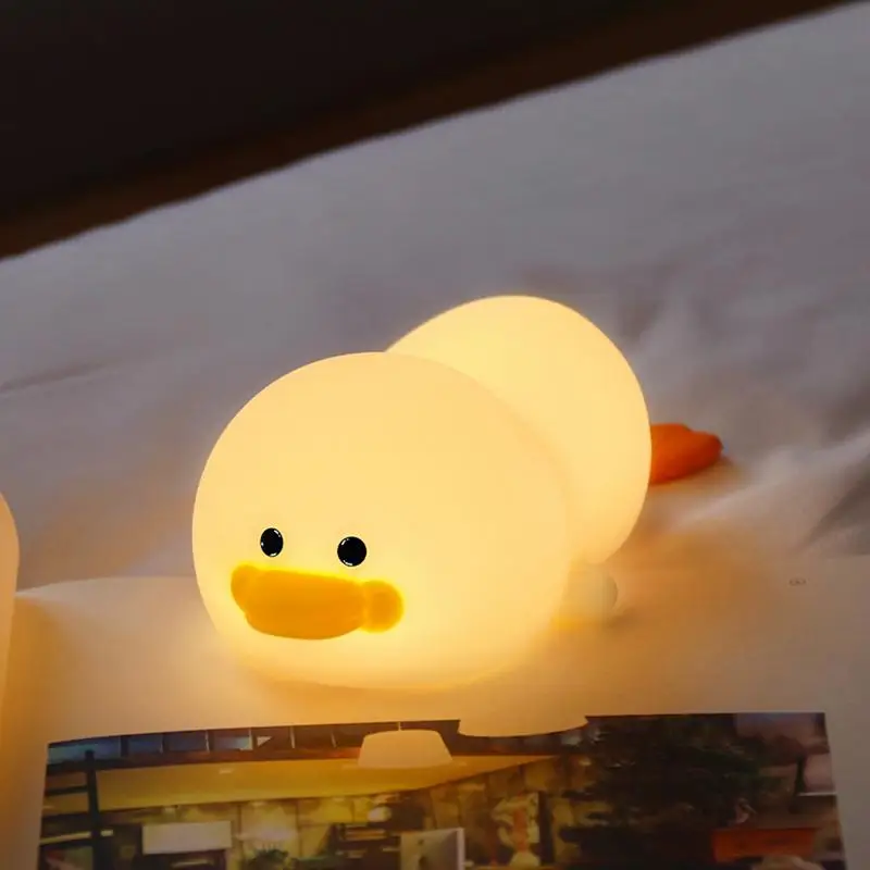 

Duck Night Light For Kids Cute Silicone Duck Lamp For Kids Dimmable LED Lamp Kids Bedroom Decor With Tap Control With Timer For