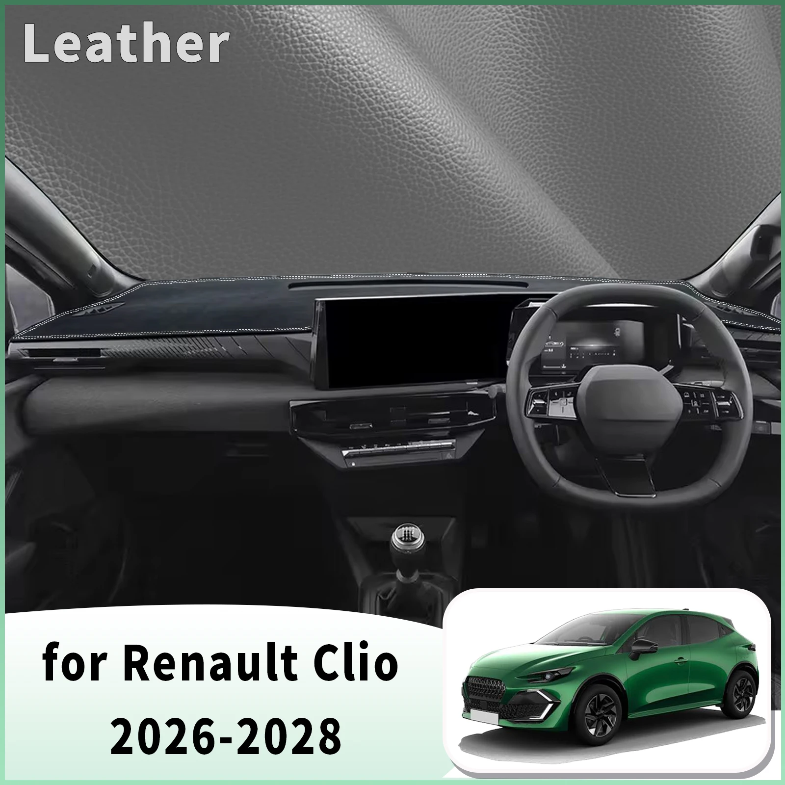 for Renault Clio 2026 2027 2028 Dash Mat Dashboard Cover Dashmat Universal Anti-Reflection Heat Insulation Sun Protection