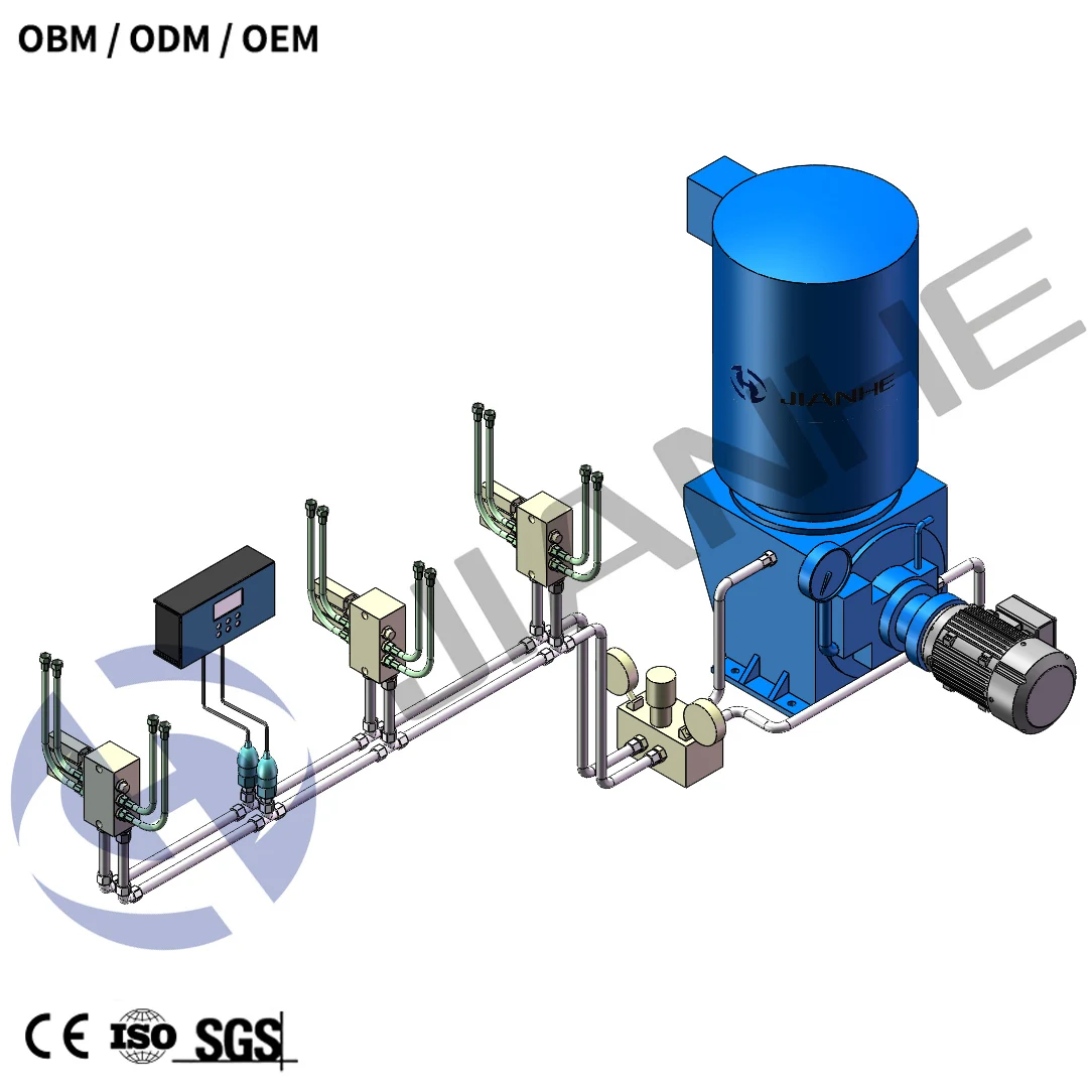 

Dual paralel line Lubrication systems Automatic Grease Lubrication pumping station Dual line electric grease lubrication pump