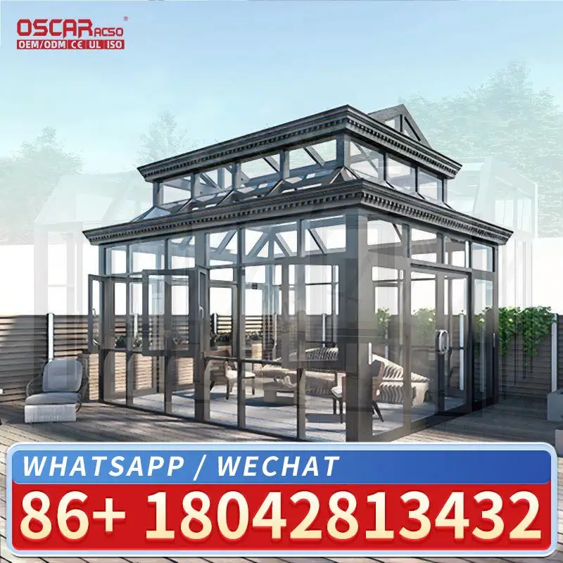 Arc Sunroom with Tempered Glass Roof Aluminum Alloy Frame for Home Office Outdoor Hotel Villa Apartment Use sunroom