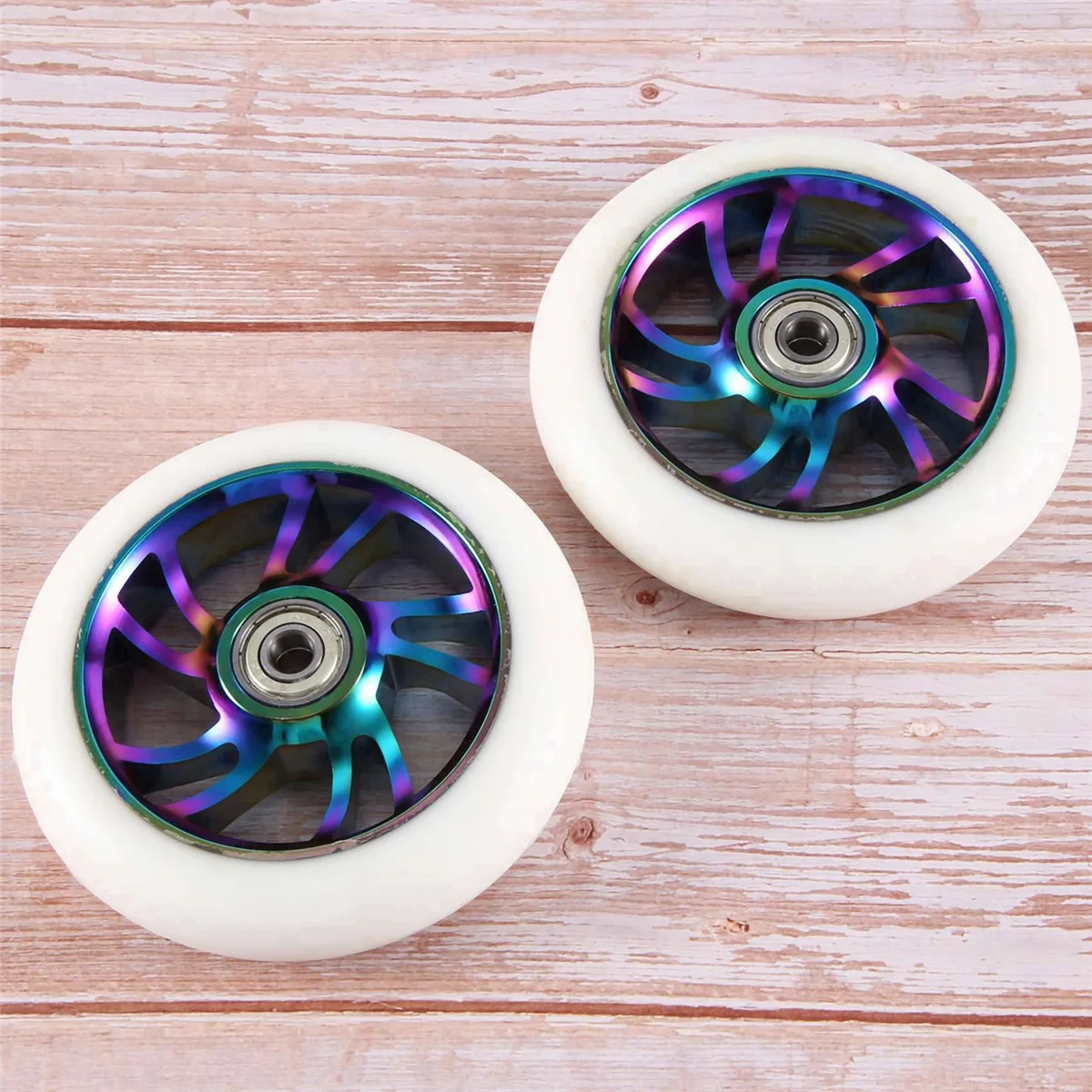 2Pcs 110mm Scooter Wheels Replacement Aluminum Wear-Resistant PU Stunt Scooter Parts Kick Scooter Accessories