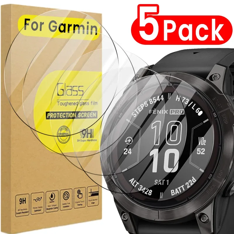 Screen Protector For Garmin Fenix 8 7 6 5 X S Pro Sapphire Tempered Glass Protective Film For Fenix 8 47/43/51mm 7S 7X 7 S Pro