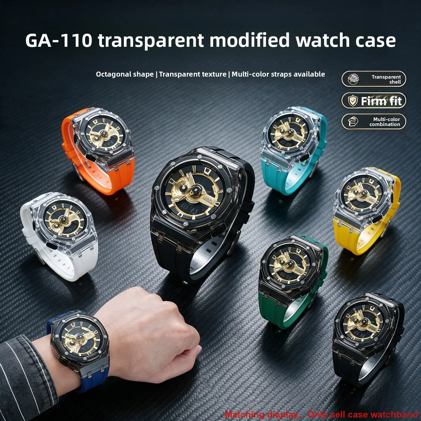 Ga-110 Diy Mod Kit Transparent Case For Casio Gshock Ga110 Ga100 Ga120 Acrylic Bezel Band Replace Watchband Silicone Watch Strap