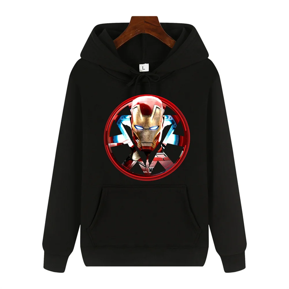 Marvel Iron Man Creative print Autumn/Winter comfortable soft thickened men's high quality casual fashion warm street hoodie