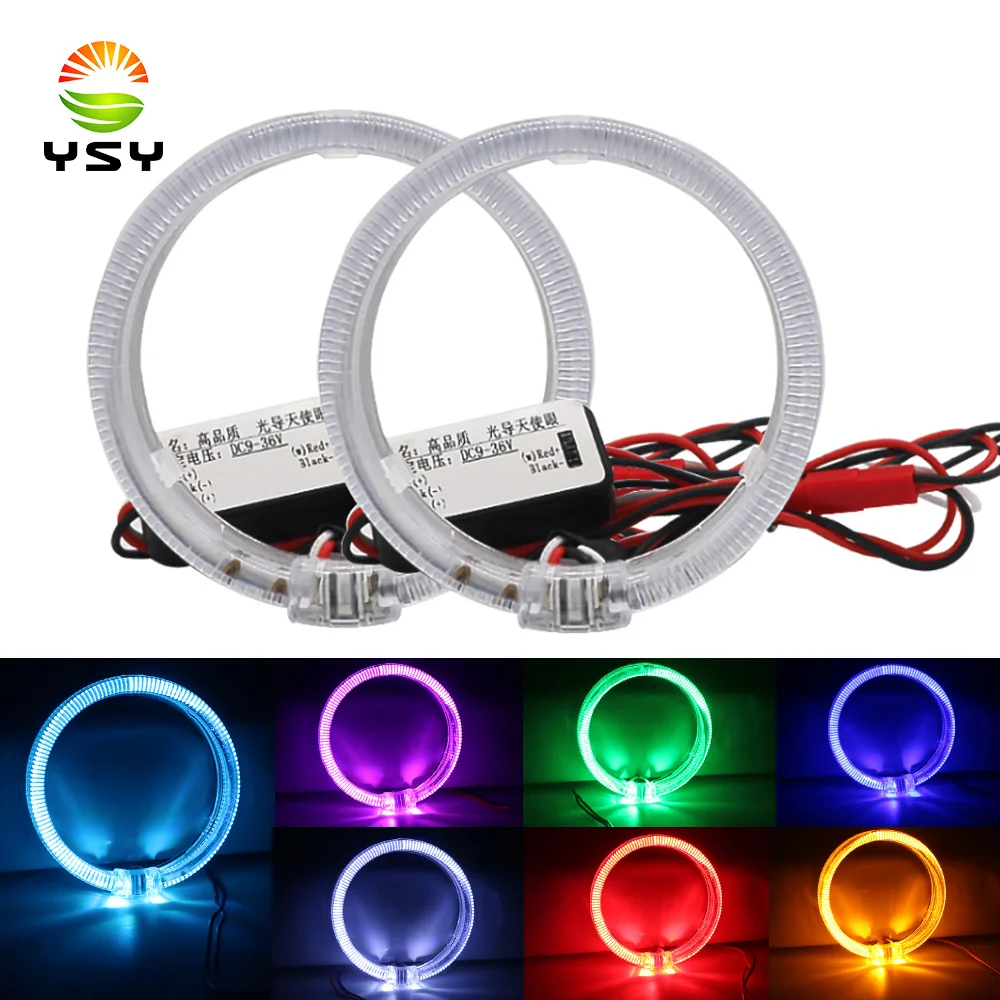 

LED Optic Fiber Angel Eyes DRL For Bixenon Projector Lens Headlight Halo Rings Running Lights With Driver Accessories retrofit