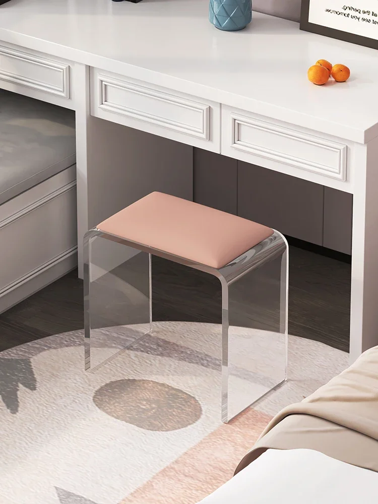 

Internet famous transparent stool acrylic girl bedroom dressing table cream style nail stool minimalist high-end makeup chair