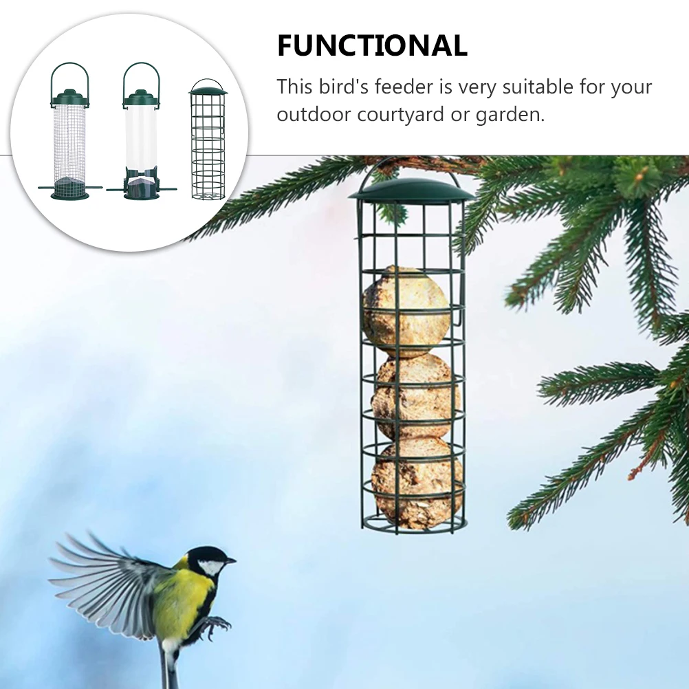 

3 Pcs Bird Feeder Outdoor Hanging Plastic Device For Balcony Garden Easy To Use Weather Resistant Feeding Tool