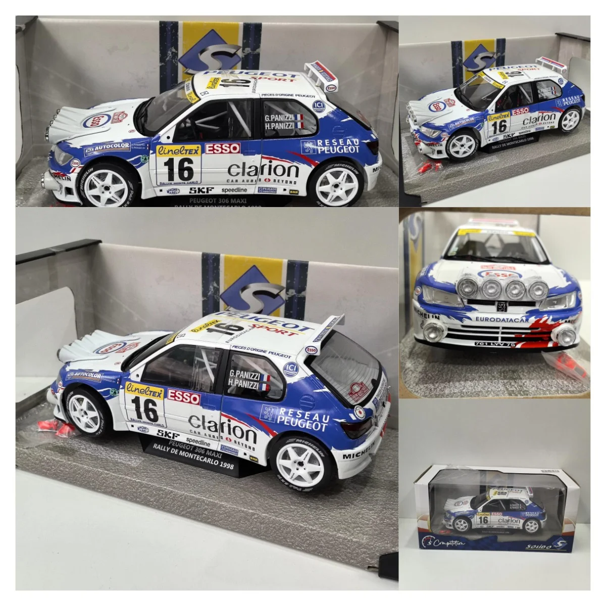 

SOLIDO There Are Some Adhesive Marks on The Tail Wing Diecast 1/18 Scale 306 MAXI #16 1998 Alloy Car Model