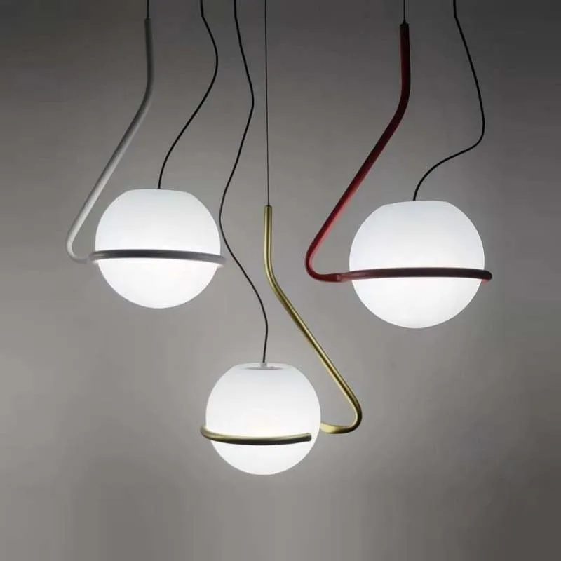 Spherical Bedroom Headboard Hanging Line Lamp Designer Model Room Creative Coffee Shop Bar Counter Dining Table Pendant Light image 2
