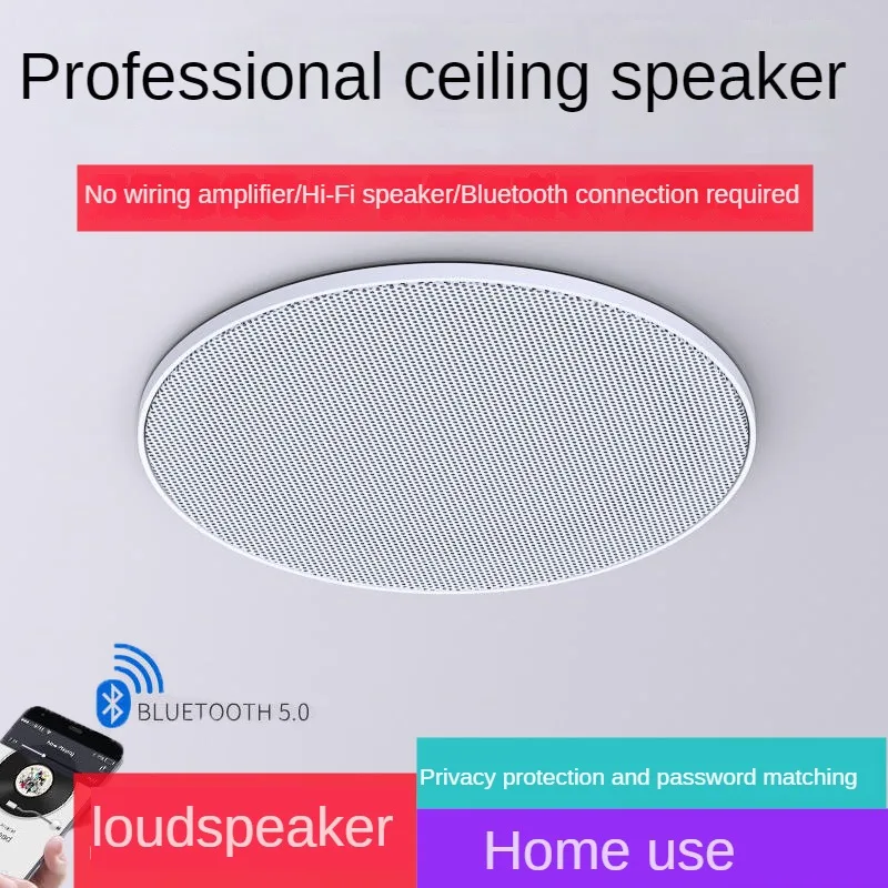 ワイヤレスBluetooth天井スピーカー,壁に取り付けられた,低音,家庭用,30W