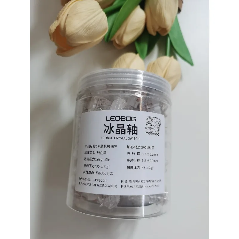 LEOBOG Transparent Mechanical Keyboard Switch Post-Factory Lubrication Linear Axis Body Costom Mahjong Sound for Gifts Giving