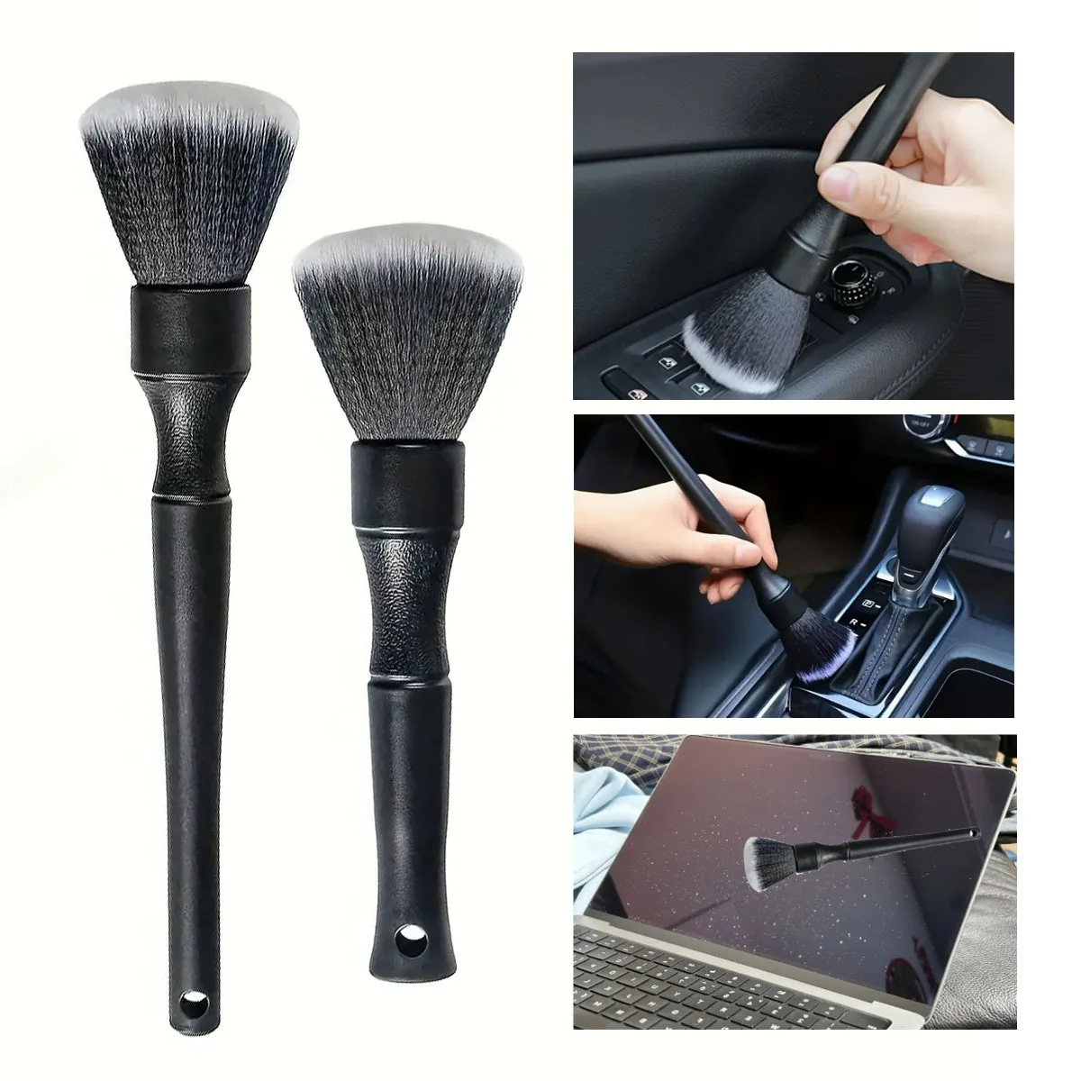 Escova de remoção de poeira interior do carro, escova de limpeza de saída de ar condicionado, ferramenta de limpeza, escova de cerdas macias para lavagem de carro, lacuna interior