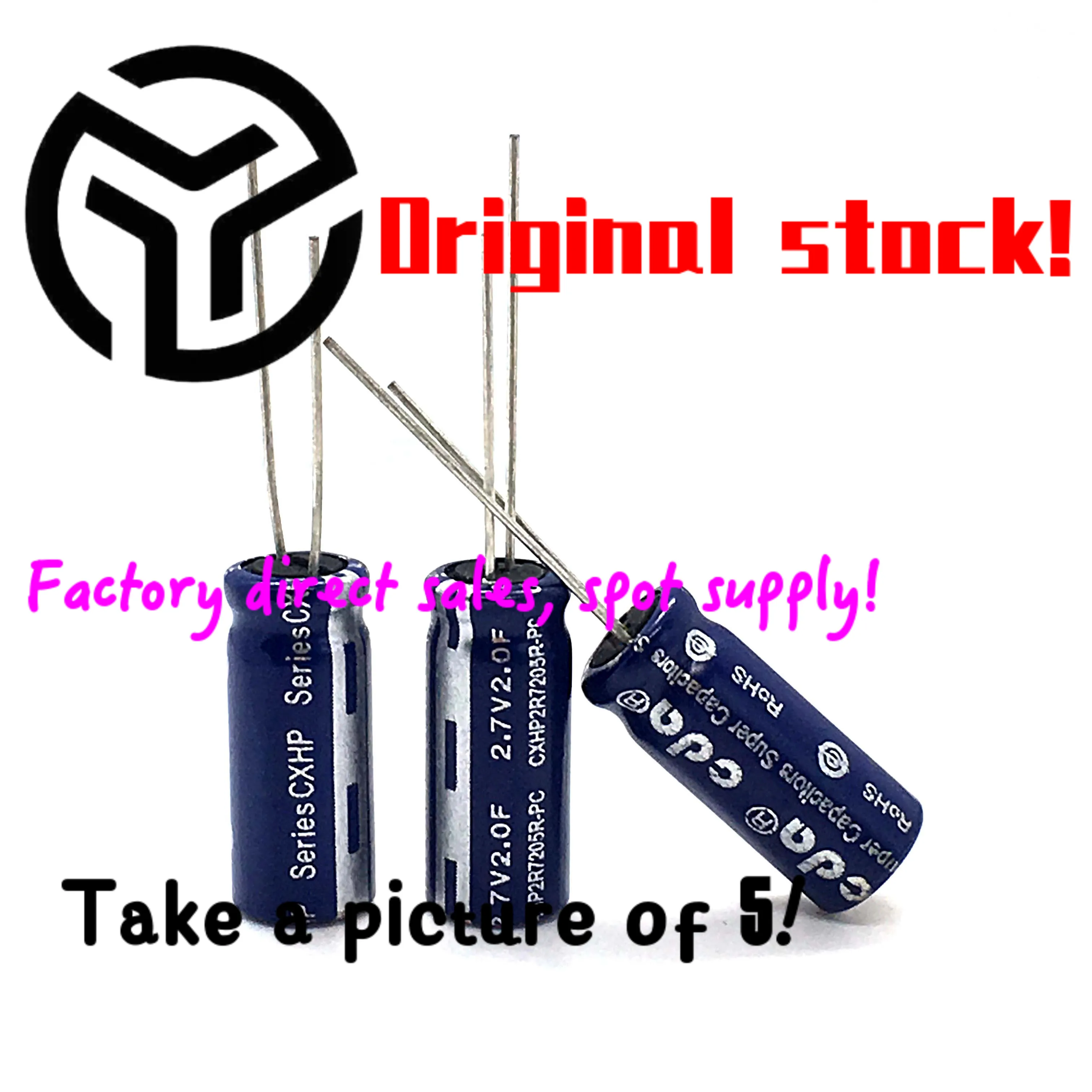 Supply 2.7v2.0f super farad capacitor 2.7v2f volume 8*12 energy storage capacitor winding type