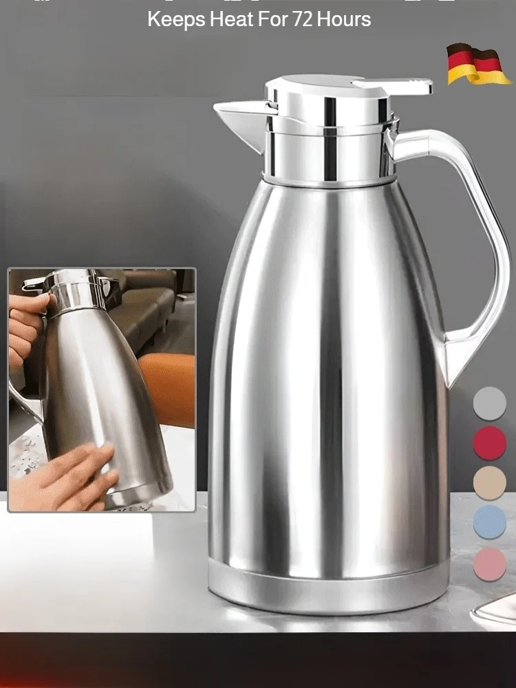 

Insulated Cold Water Bottle 2300ml Thermos Pot Stainless Steel Vacuum Insulation Kettle Long-lasting Insulation Hot Water Kett