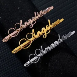 Custom Name Hair Clips Fashion Cute Hairpin Personalized Stainless Steel Charm Headband Wedding Bridal Gift Jewelry Accessories