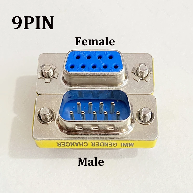 1 Stück DB9-Pin VGA Buchse-zu-Buchse/Stecker-zu-Stecker/Buchse RS232 Serieller Port COM-Stecker Mini-Gender-Changer-Adapter Nullmodem – Detail 3