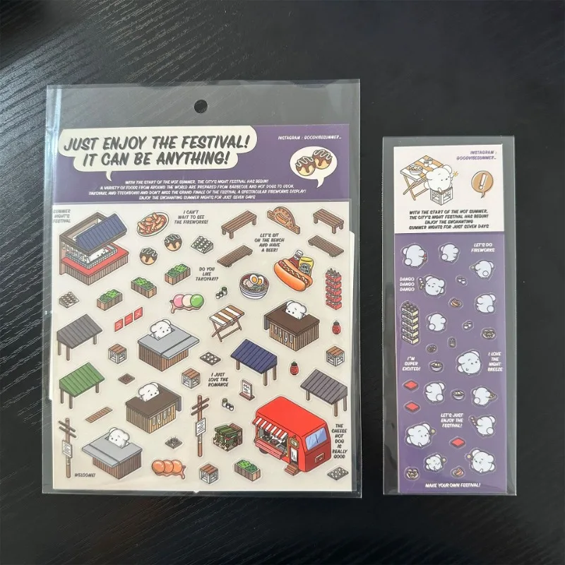 1 Set 3D Sticker DIY Three-dimensional Cabin Scene Stacking and Pasting Hand Account Cute