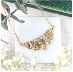 Death Moth Charm Necklace For Men Women Fashion Rock Emo Witch Jewelry Accessories Gift Goth Skull Butterfly Moth Pendant Choker
