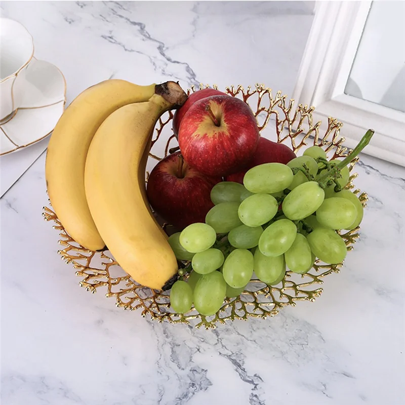 Adornos de cuenco de fruta de Metal A44F, mesa de centro para el hogar, mesa de comedor, cesta de frutas, modelo para habitación, Hotel, artesanías decorativas de montaje suave