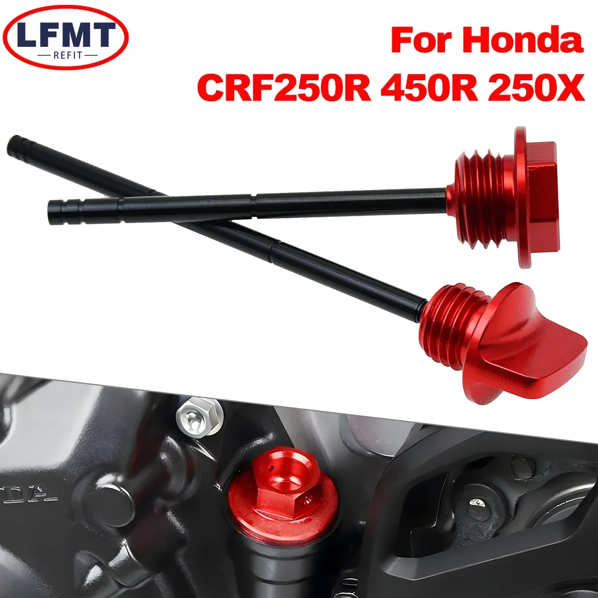 

Motorcycle CNC Oil Dipstick Gauge Plugs Tank Dipstick Level Lndicator For Honda CRF250R CRF250X CRF450R 250R 250X 450R 2004-2017