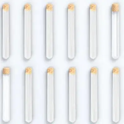 

10 Pcs Round Bottom Glass Test Tubes Smooth Wall High Transparency Chemical Resistant Laboratory Craft Storage Containers