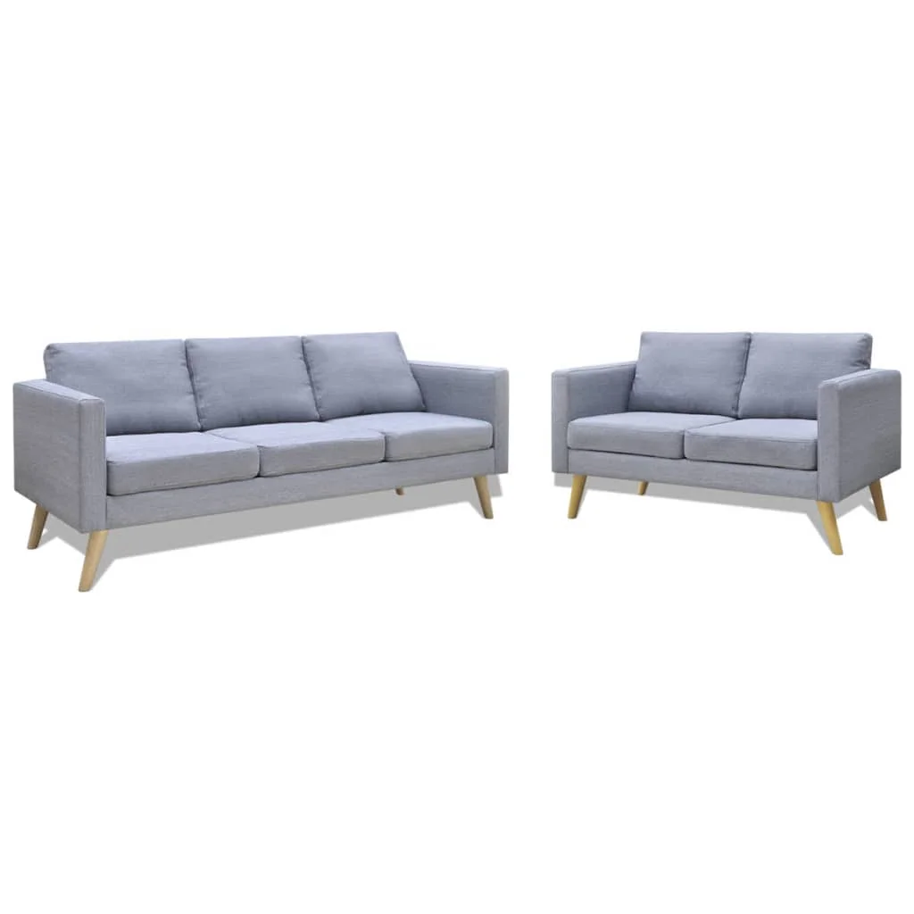 Sofa Set 2-seater 3-seater Light Grey Fabric, Modern Sofa Living Room, Comfortable, minimalist Style