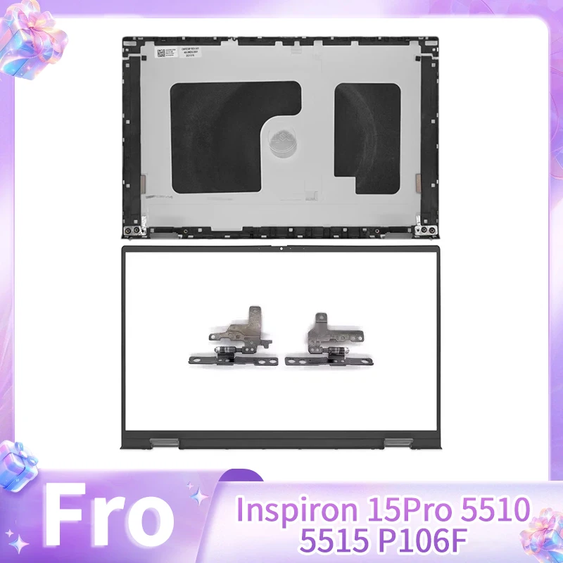 

New Laptop Replace Cover For Inspiron 15 Pro 5510 5515 P106F 0CHFVW 05WK5X Laptop LCD Back Cover Front Bezel Hinges Silver