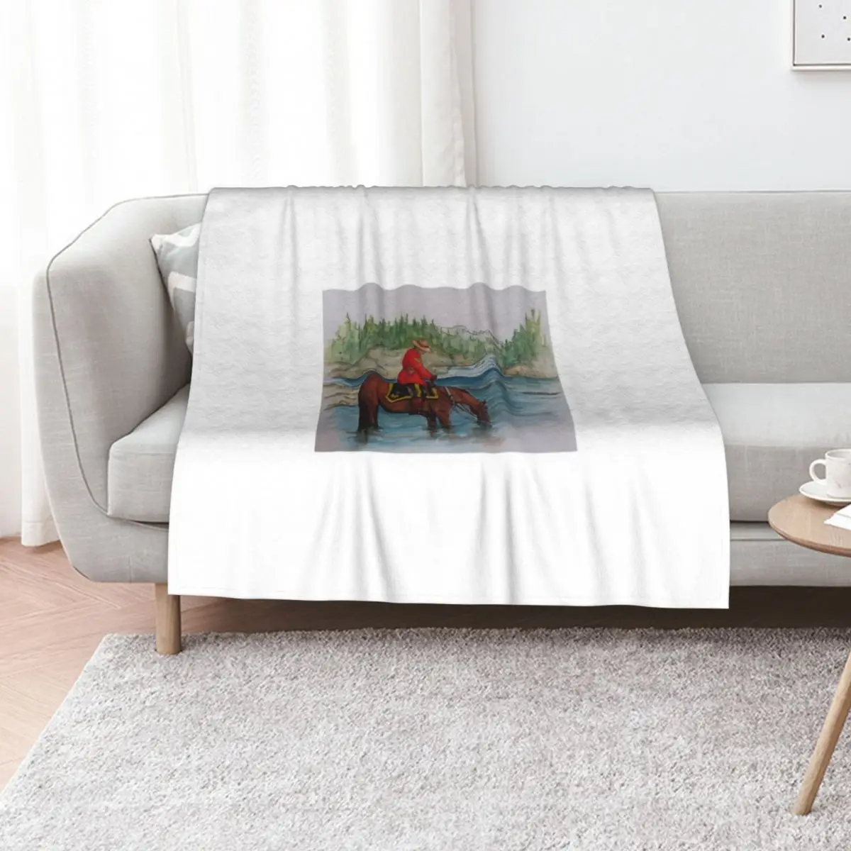 RCMP. in Red Serge on Horseback Throw Blanket Bed covers Summer Beddings decorative Cute Furrys Hairy Blankets