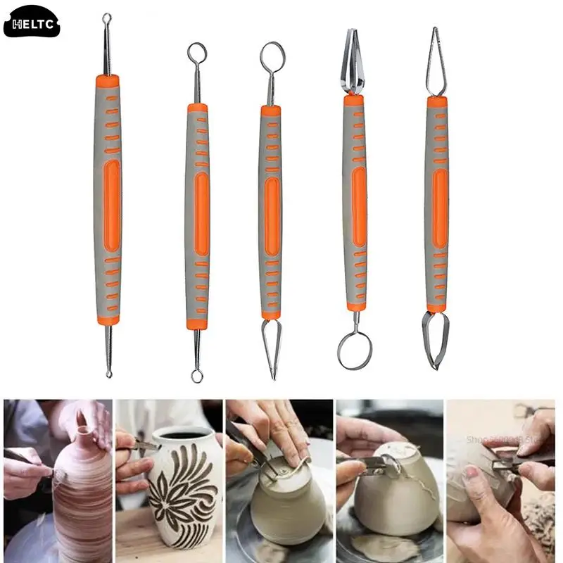 Clay Double Head Carving Knife Pottery Texture Tool Carving Knife Handmade Double Head Ring Carving Knife Clay Fine Carving Tool