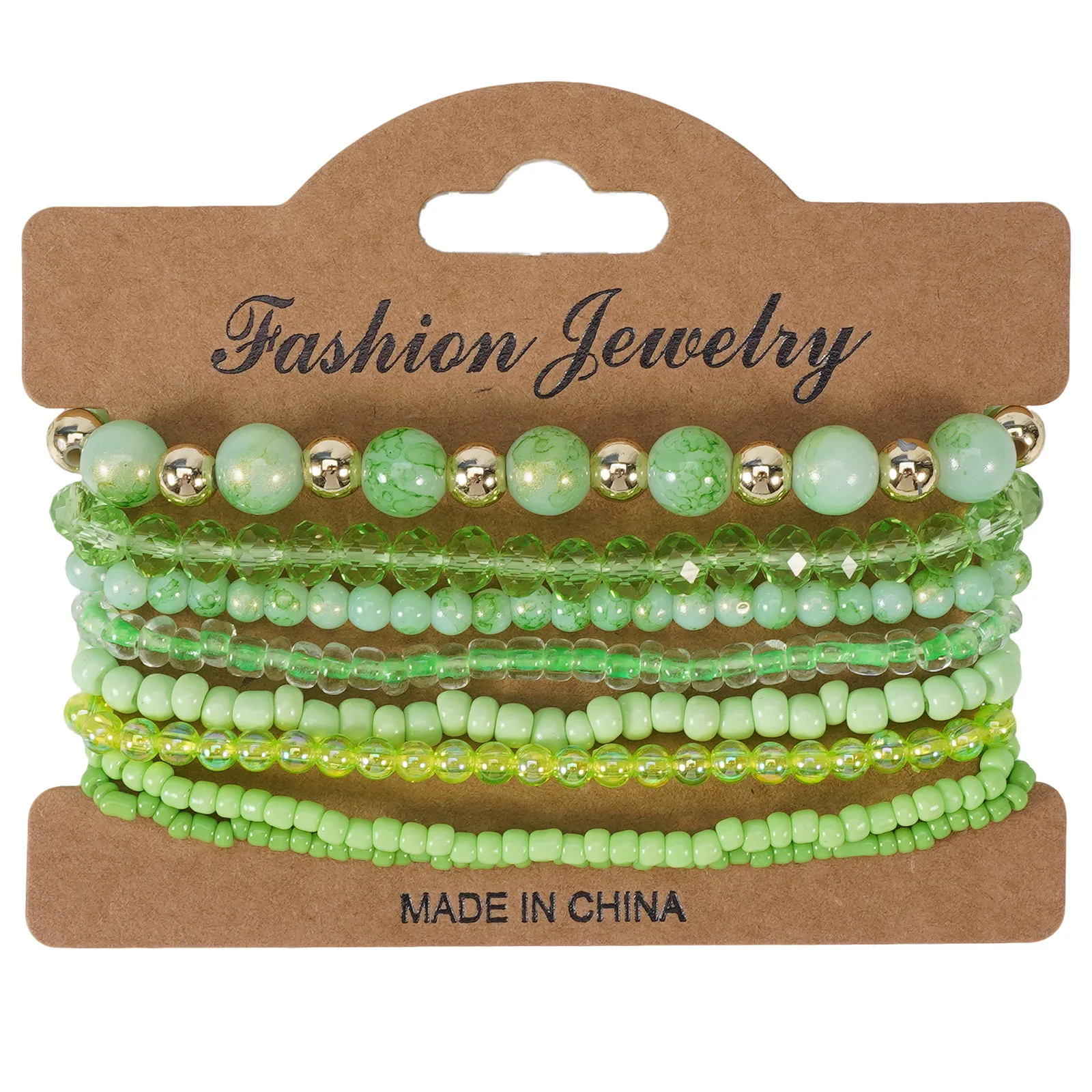 6PC Boho Layered Beaded Bracelet Set, Multicolor Adjustable Gift