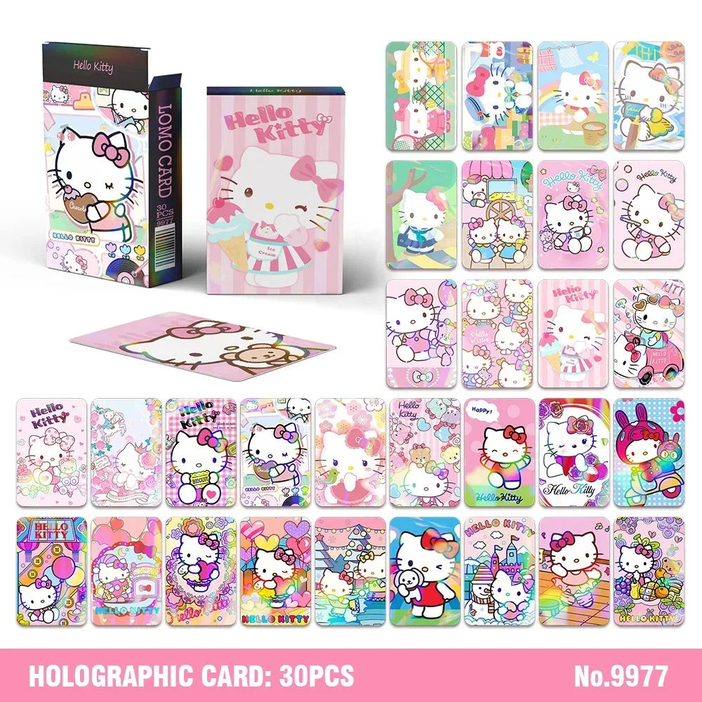 

Двусторонние лазерные карты Disney Peripheral Essentials 30, карты Kuromi LOMO, лазерные карты, коллекционные фотокарточки