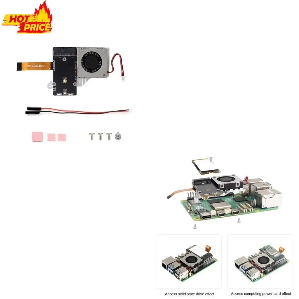

PCIe to M.2 Board Thermal Management for 5 with Case Active Coolers